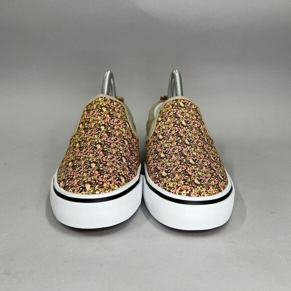 Women's Size 7 Yellow‎ Floral Slip On Sneakers - Picture 2 of 12